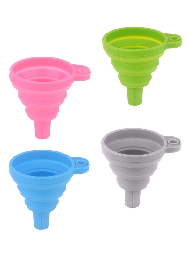 قمع سيليكون قابل للطي – متعدّد الألوان غذائي آمن | يتحمّل السوائل الساخنة | غسالة أطباق - Image 1