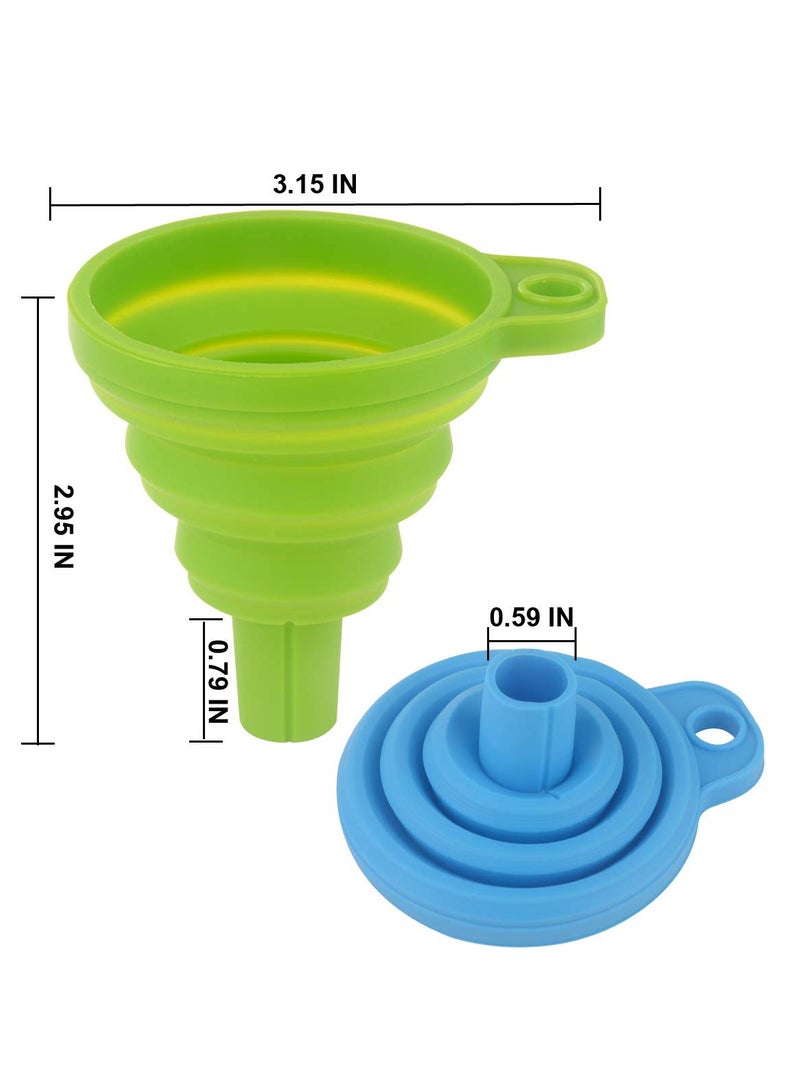 قمع سيليكون قابل للطي – متعدّد الألوان غذائي آمن | يتحمّل السوائل الساخنة | غسالة أطباق - Image 2