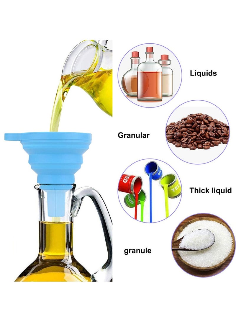 قمع سيليكون قابل للطي – متعدّد الألوان غذائي آمن | يتحمّل السوائل الساخنة | غسالة أطباق - Image 4