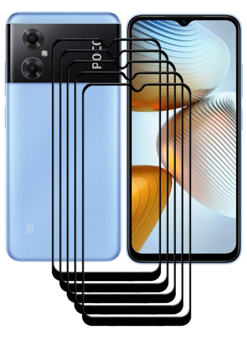 ACLIX 5 Pieces Antistatic ESD Dustproof Premium Quality High Definition Tempered Glass Screen Protector Designed For Xiaomi Poco M4 5G - Image 1