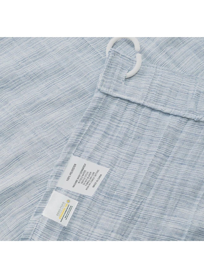 السرعوف الذهبية ستارة دش فاخرة من جولد مانتيس | ٧١ × ٧١ بوصة (١٨٢ × ١٨٢ سم) من قماش بوليستر مقاوم للماء | ستارة دش للحمام وحوض الاستحمام مزودة بـ ١٢ فتحة أزرار معززة، سريعة الجفاف ومقاومة للتجاعيد (أزرق) - Image 3