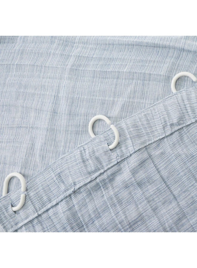 السرعوف الذهبية ستارة دش فاخرة من جولد مانتيس | ٧١ × ٧١ بوصة (١٨٢ × ١٨٢ سم) من قماش بوليستر مقاوم للماء | ستارة دش للحمام وحوض الاستحمام مزودة بـ ١٢ فتحة أزرار معززة، سريعة الجفاف ومقاومة للتجاعيد (أزرق) - Image 4