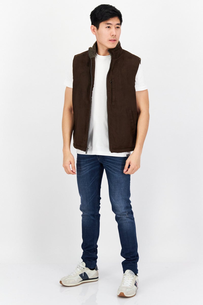 Rainforest سترة بومبر بدون أكمام للرجال، بني - Image 4