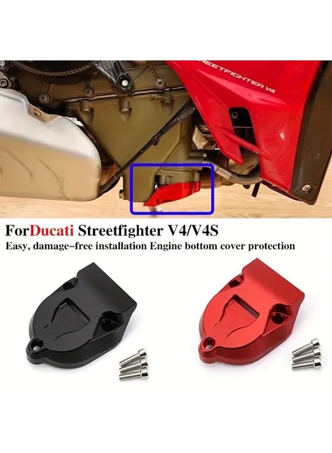 غطاء محرك ألومنيوم CNC واقي صفيحة حماية ملحق أسود لدراجة Ducati Panigale V4 V4S Streetfighter للتعديل - Image 1