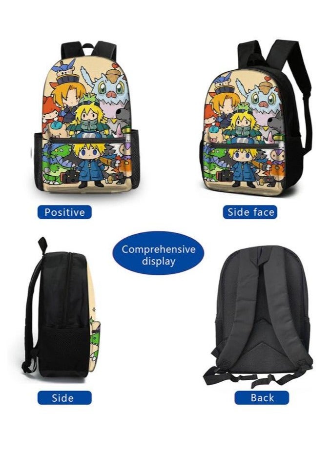 Cartoon three-piece schoolbag with zipper - 406  - Image 3
