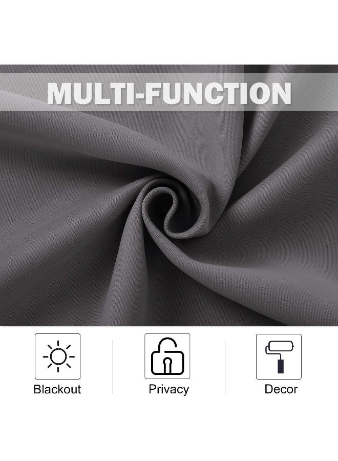 NICETOWN Kitchen Blackout Tiers Window Curtains Over Sink - Thermal Insulated Home Decor Small Blackout Grommet Winow Tiers for Short Window (52W by 24L with 1.2 inches Header, Grey, 2 Panels) - Image 2