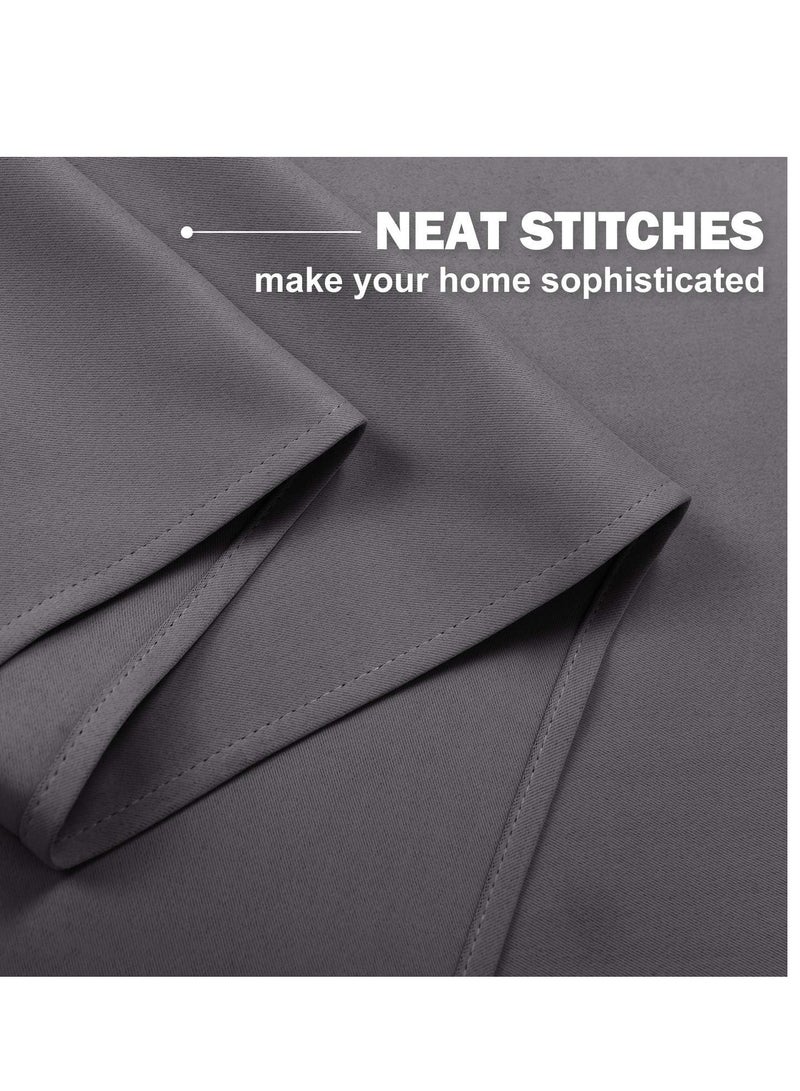 NICETOWN Kitchen Blackout Tiers Window Curtains Over Sink - Thermal Insulated Home Decor Small Blackout Grommet Winow Tiers for Short Window (52W by 24L with 1.2 inches Header, Grey, 2 Panels) - Image 3