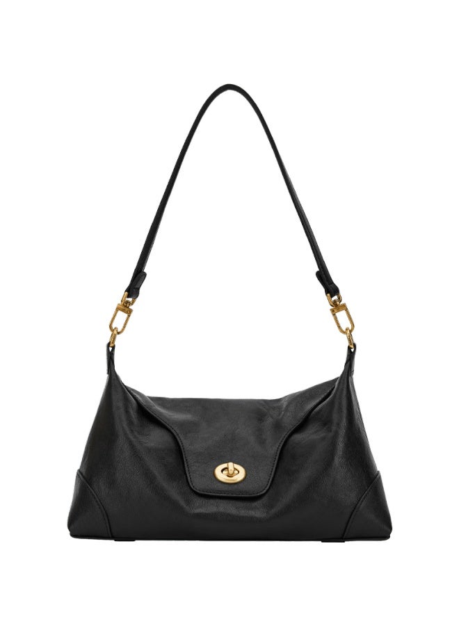 Hongu Genuine Leather Shoulder Underarm Bag Premium Commuter Crossbody Cowhide Women's Bag 38 Festival Gift - Image 3