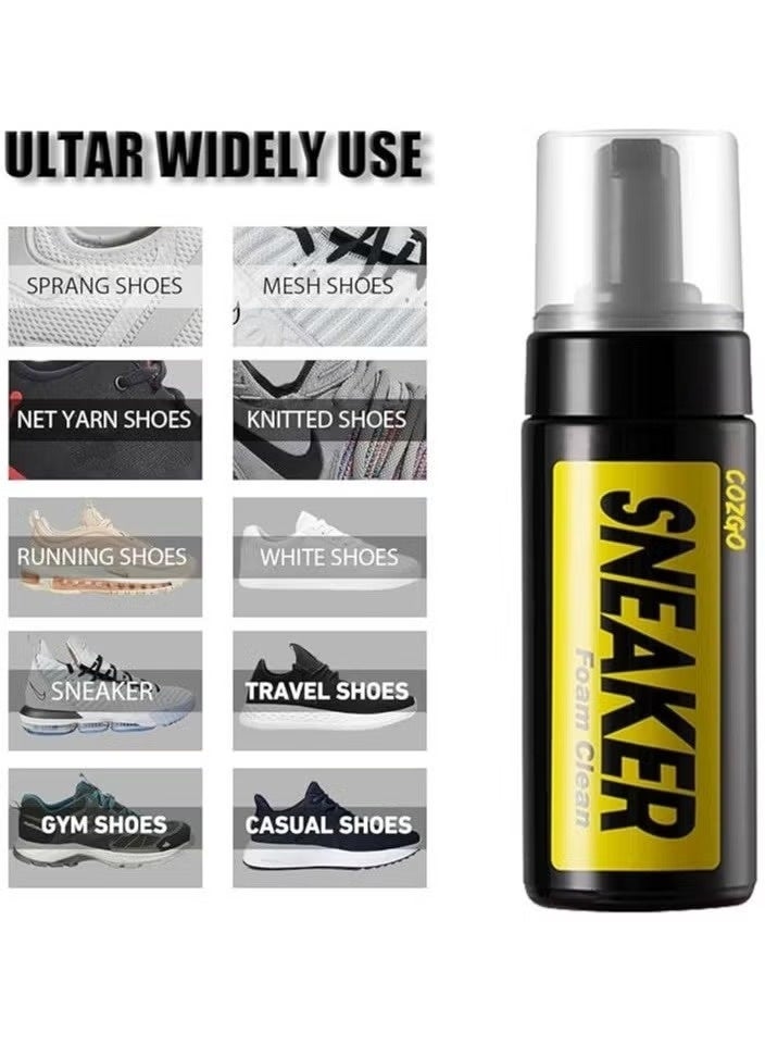 Shoe and Sneaker Cleaner Kit - Water-Free Foam, Shoe Brush & Cloth - 3-in-1 Stain Remover for Athletic Shoes - Image 2