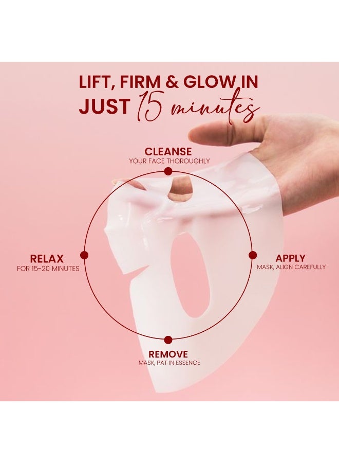 Rivaj UK Rivajuk 3-in-1 Collagen Facial Sheet Mask – Firming, Hydrating & Anti-Aging Face Mask | Skin Tightening & Wrinkle Care | Korean-Style Skincare | Single Use Sheet Mask for Glowing Skin – UAE Edition - Image 3