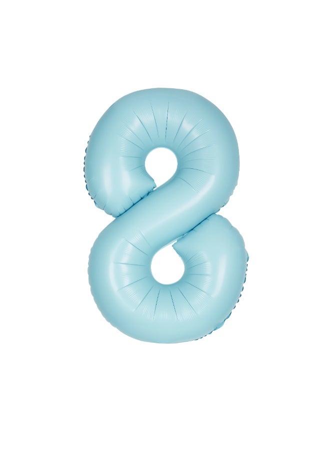 يونيك بالون مسحوق أزرق غير لامع مقاس 34 سم، 8 رقائق معدنية - Image 1