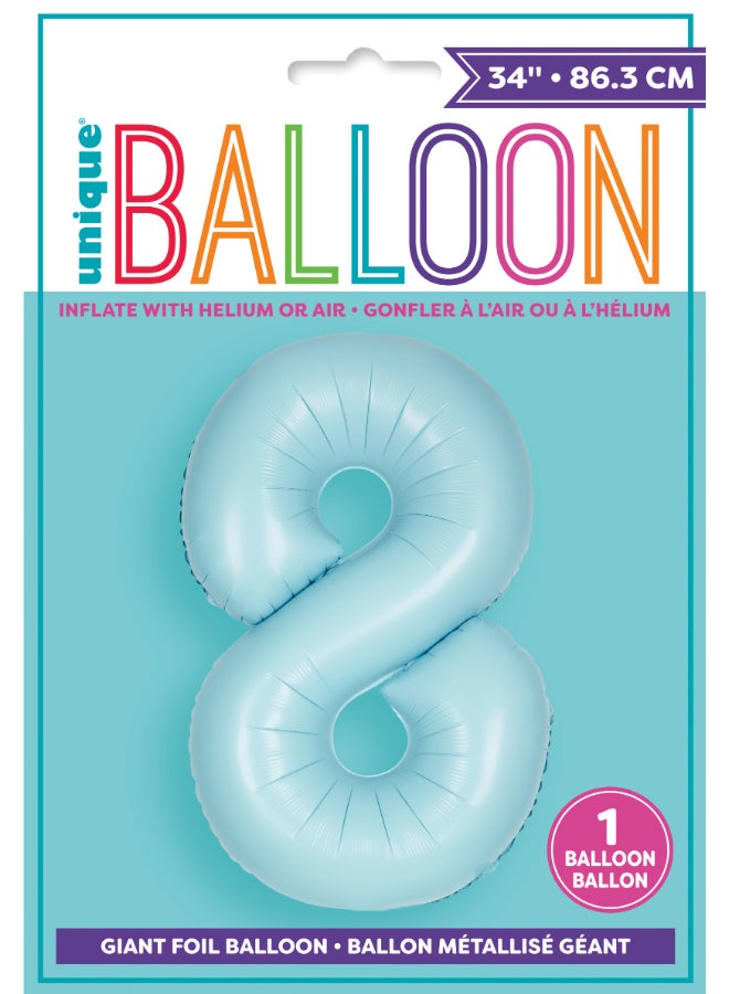 يونيك بالون مسحوق أزرق غير لامع مقاس 34 سم، 8 رقائق معدنية - Image 2