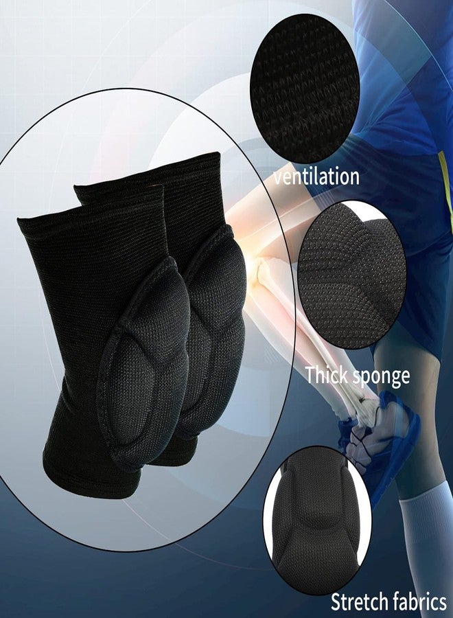 HUBTURE Wrestling Knee Pads, Thickened Soft Protective Knee Sleeves for Men Women, Flexible Anti-Collision Knee Support Brace for Wrestling Basketball Volleyball Football Dance Knee Protector - Image 2