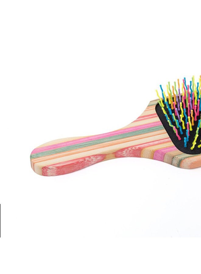 win sun Natural Bamboo Paddle Hair Brush, Black and Multicolor, Hair Brush for Women, Girls and Kids, Detangling Brush for All Hair Types, 9.6in*6.1in*1.8in, 125g - Image 5