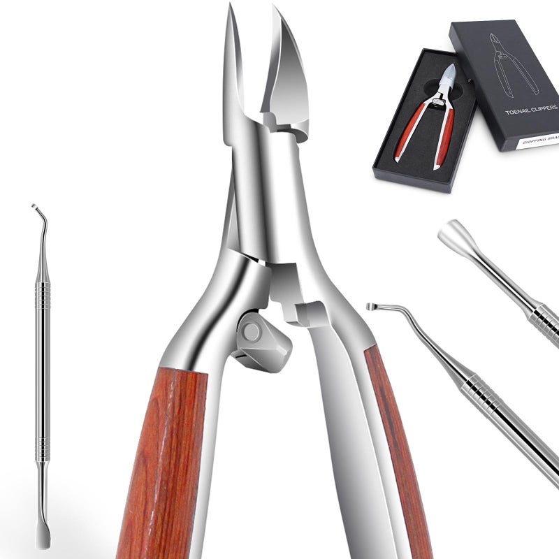 Moosec Podiatrist Toenail Clippers and Lifters for Thick or Ingrown Toenail Pedicure Clippers Ingrown Toenail Tools Set - Image 2