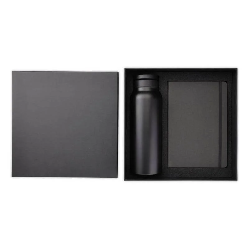 سانثوم Santhome Aveiro Change Zero Sustainable Office Essentials Gift Set 5-Pc Carbon Neutral Eco-Friendly Gift Box with Notebook, Stainless Bottle, Pen, Card Holder & Magnetic Cable; Premium Executive Set