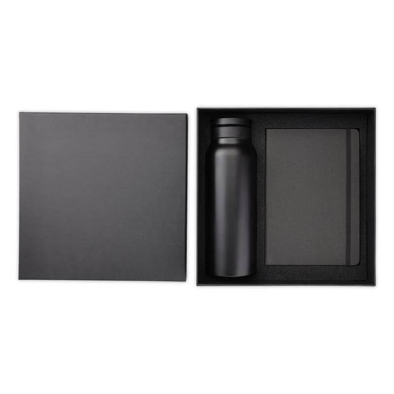 Santhome Aveiro Change Zero Sustainable Office Essentials Gift Set 5-Pc Carbon Neutral Eco-Friendly Gift Box with Notebook, Stainless Bottle, Pen, Card Holder & Magnetic Cable; Premium Executive Set - Image 2