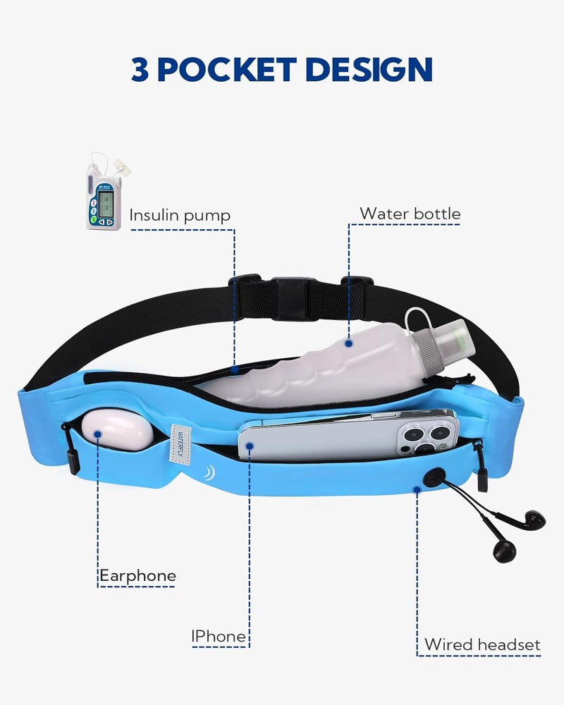 WATERFLY Running Belt Fanny Pack: Runner Marathon Jogging Waist Pack Sport Workout Exercise Fitness Phone Holder Belt for Men Women Jogger Slim Waistband - Image 4