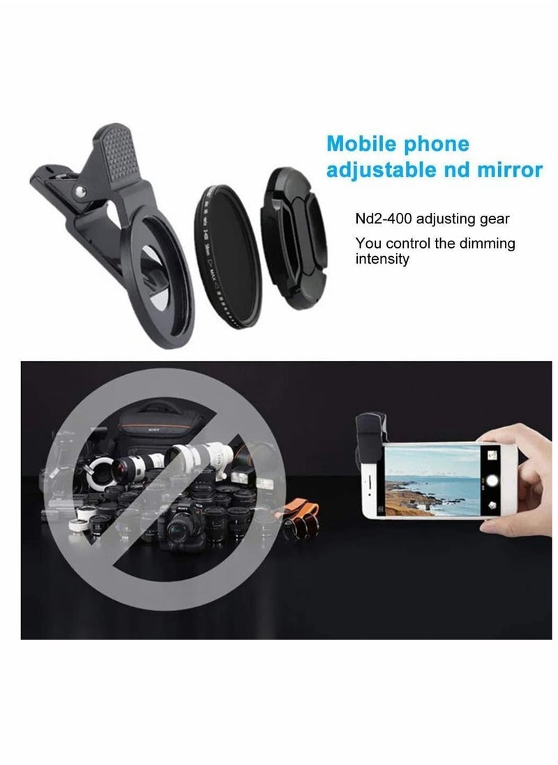 Y&D - Cellphone Camera Filter, 37mm Professional Cell Phone Filter Kit, Justable Neutral Density with Clip for Almost All The Smartphones - Image 1