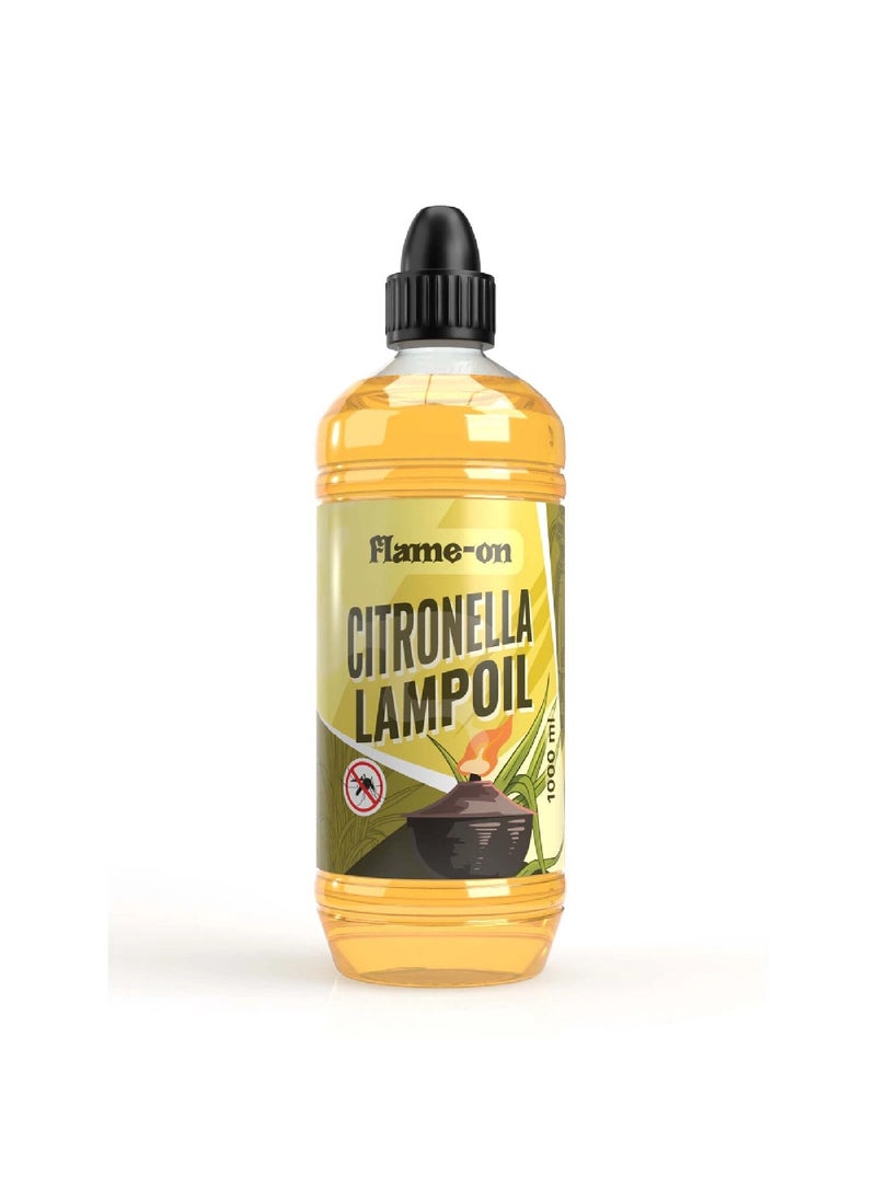 Bling2O Flame On Citronella Lamp Oil – 1000 mL, Mosquito & Insect Repellent for Outdoor Lanterns, Long-Lasting & Refreshing Scent