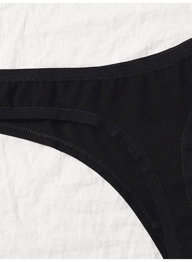 Hanady Women's 5-piece cotton panty set, black, comfortable for everyday use - Image 4