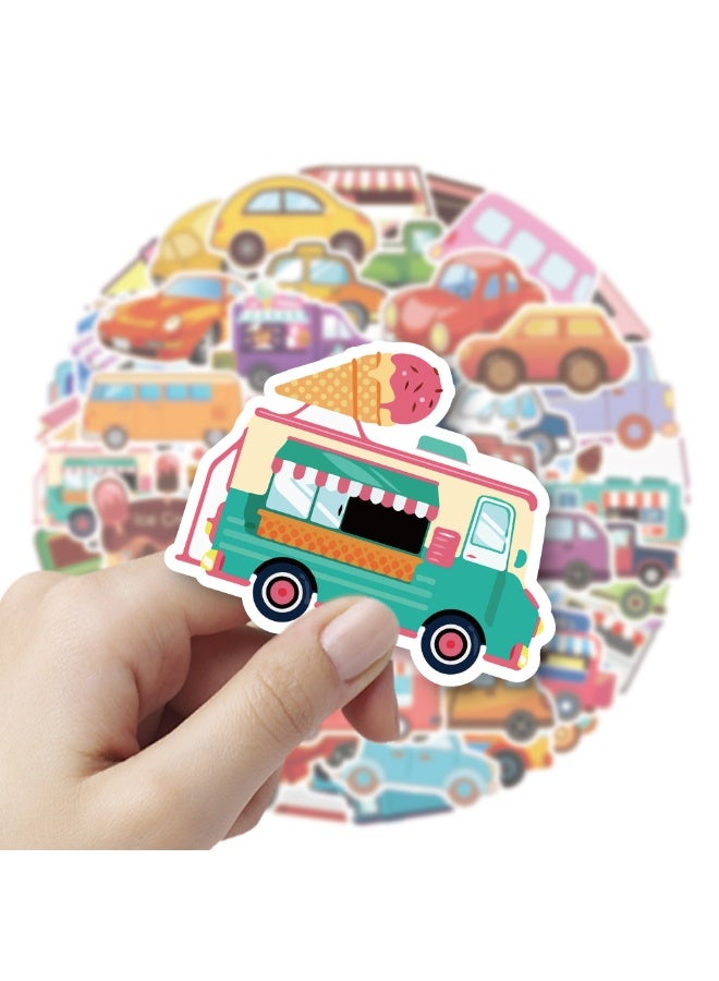 Cartoon Transportation Vehicle Truck Stickers for Kids Boy Vinyl Waterproof Sticker 50 Pack for Water Bottle Laptop Skateboard Computer Indoor and Outdoor Use Party Favor and Supplies - Image 3