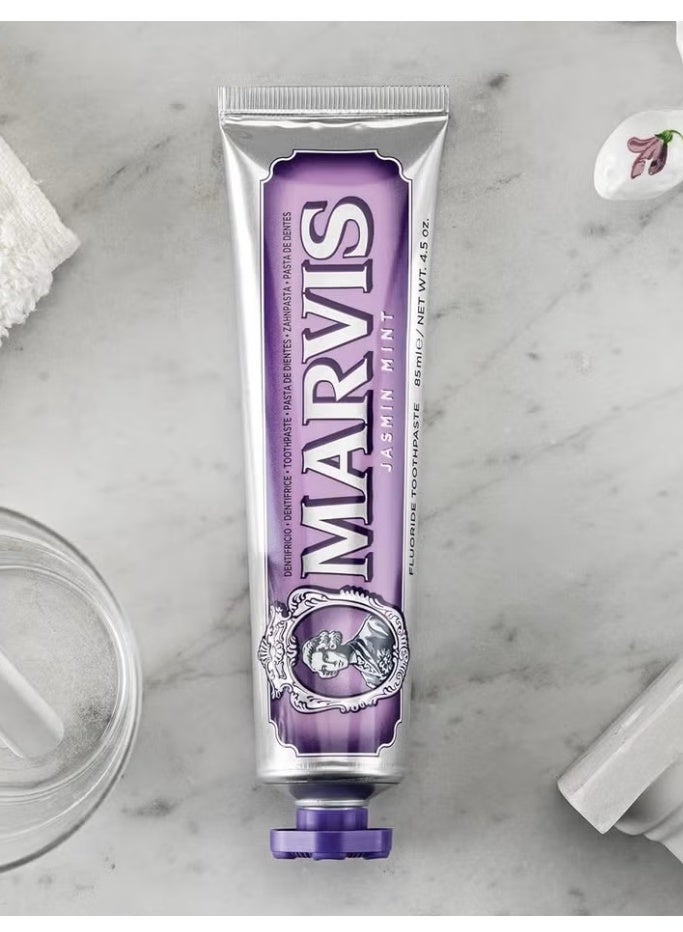 Marvis Jasmine Mint Toothpaste, 85 ml, Sensational Flavoured Toothpaste Helps Remove Plaque & Promote Healthy Gums with Long-Lasting Freshness - Image 2