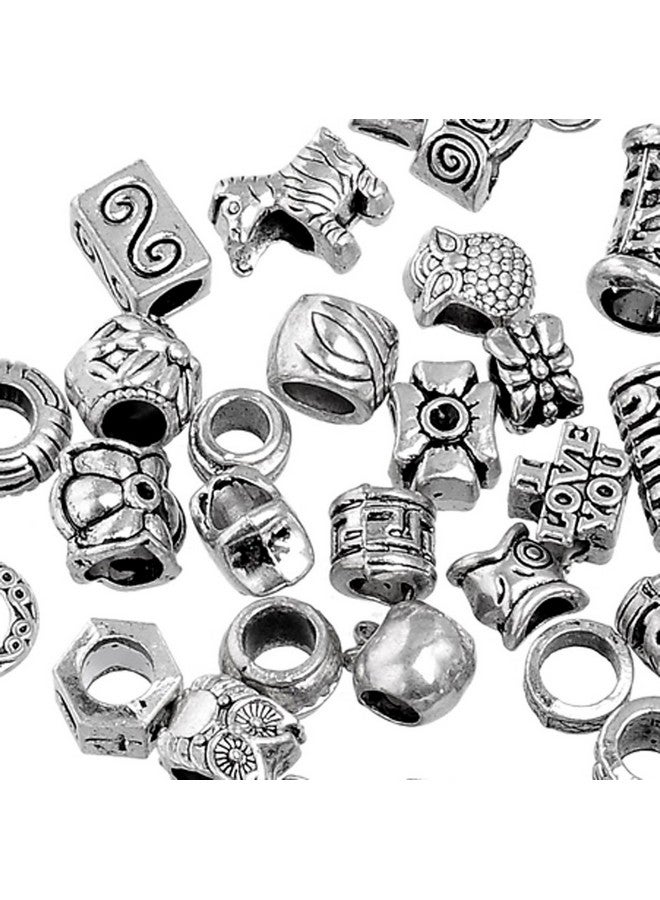 روبيكا 50 قطعة من خرزات معدنية فضية اللون من التبت، تشكيلة متنوعة من التصاميم لصنع المجوهرات - Image 2