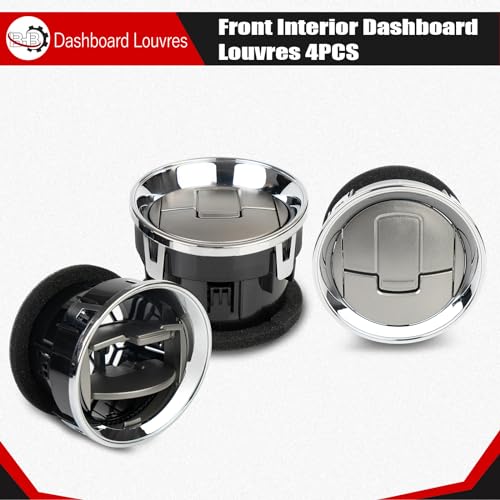 BHB 4PCS Dashboard AC Heater Air Vent Chrome Front Interior Louvres Compatible with Ford F150 Lobo 2009-2014 Replacment for OE 9L3Z-19893-CA - Image 3
