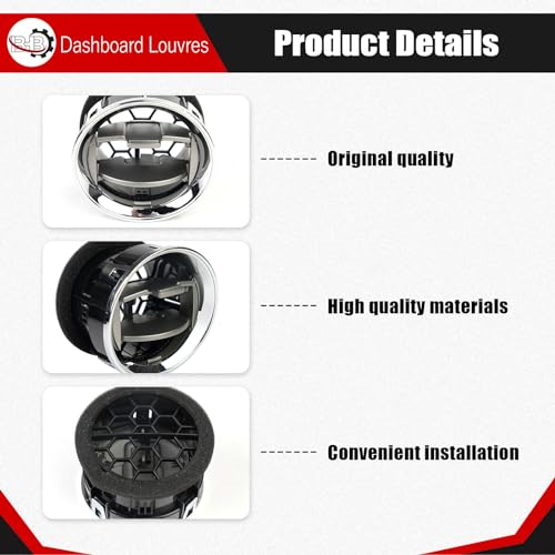 BHB 4PCS Dashboard AC Heater Air Vent Chrome Front Interior Louvres Compatible with Ford F150 Lobo 2009-2014 Replacment for OE 9L3Z-19893-CA - Image 5