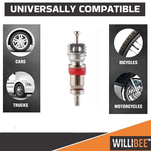 WILLIBEE Valve Core Remover Tool with Car Motorcycle Bike Truck Replacement TPMS Nickel Plated Tire Tyre Valve Stem Core Part (5Pcs) - Image 4