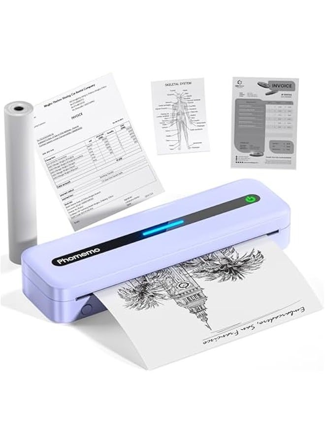 فوميمو M832 Portable Printers Wireless for Travel,Bluetooth Mobile Thermal Printer,Upgrade Inkless Printer Support 8.5'' x 11''&A4 Roll Paper for Office,Home,School,Compatible with Phone,Laptop - Image 1