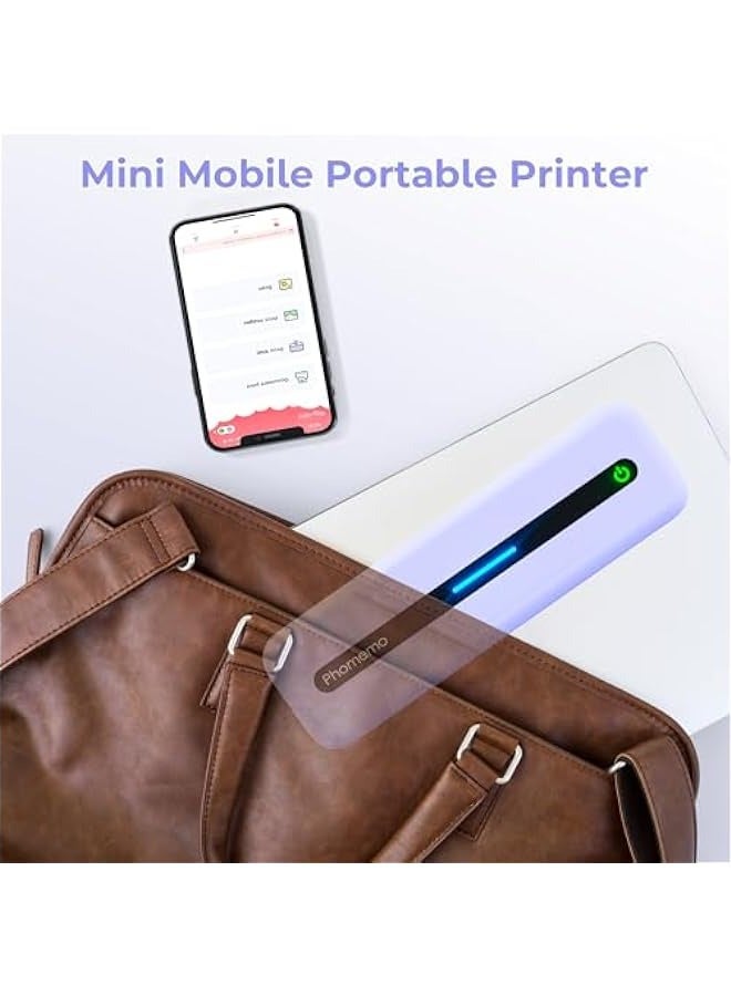 فوميمو M832 Portable Printers Wireless for Travel,Bluetooth Mobile Thermal Printer,Upgrade Inkless Printer Support 8.5'' x 11''&A4 Roll Paper for Office,Home,School,Compatible with Phone,Laptop - Image 4
