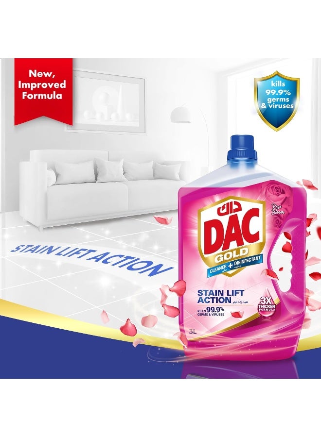 DAC Gold Disinfectant Multi-Purpose Cleaner - Rose (2.9 Litres x 2 - Twin Pack) - Image 2