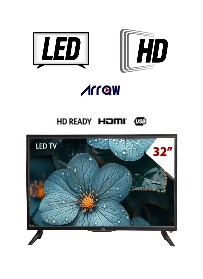 آركيو - تلفزيون LED قياسي عالي الدقة مقاس 32 بوصة مع فتحتين USB وفتحتين HDMI، موفر للطاقة | RO-32LSH - Image 1