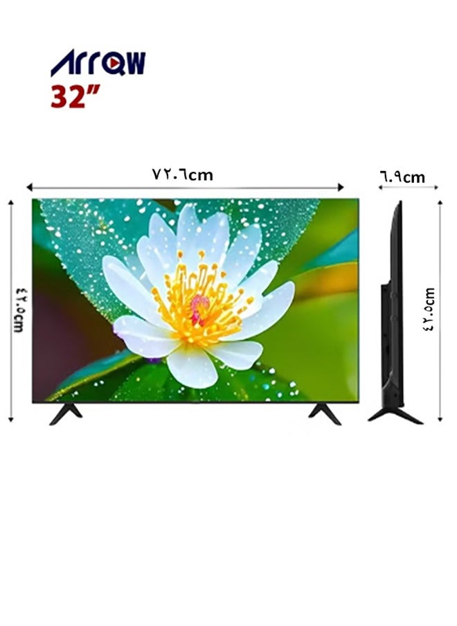 آركيو - تلفزيون LED قياسي عالي الدقة مقاس 32 بوصة مع فتحتين USB وفتحتين HDMI، موفر للطاقة | RO-32LSH - Image 1