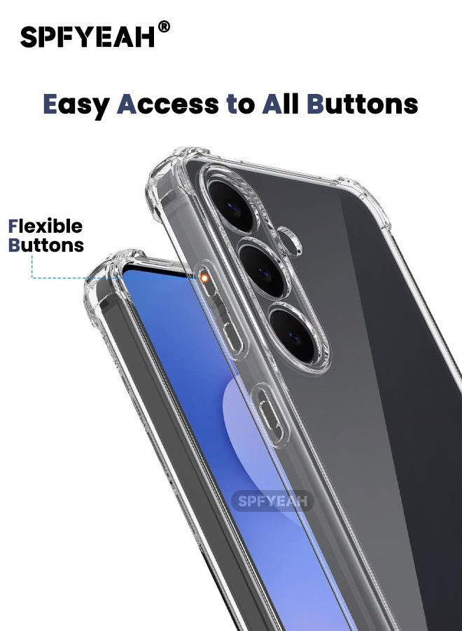 SPFYEAH [2-in-1] Samsung Galaxy S25 FE Case with Screen Protector, Four Corner Anti-Fall Airbags, Slim Flexible TPU Rubber Soft Silicone Anti Slip Bumper Case Cover Fit for Samsung S25 FE 5G 6.7 inch, Clear - Image 5