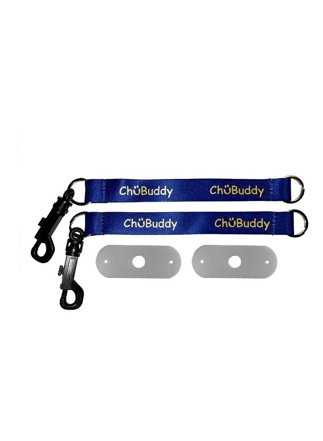 CHU-BUDDY chubuddy Chewy Holders Set of 2-2 Navy Sublimated Tether-Bracelets and 2 Natural Straps  - Image 1
