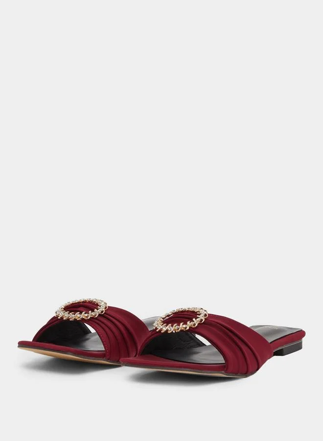 ستايلي Styli Embellished Flat Sandals