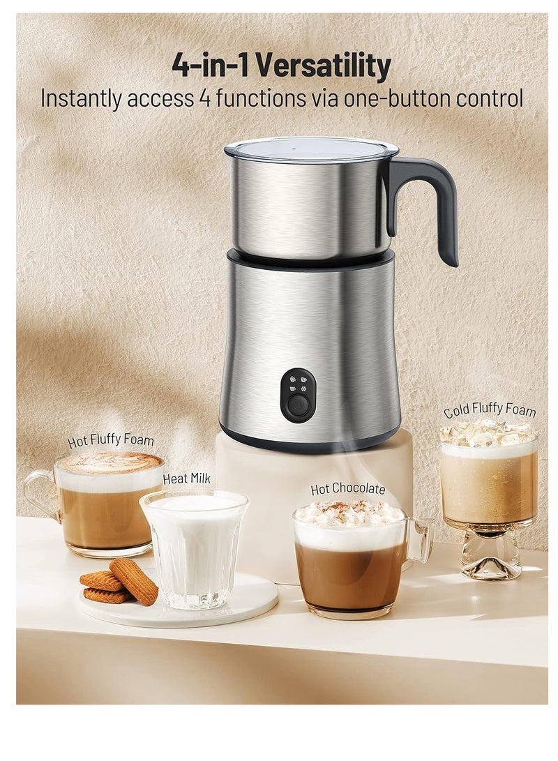 KASTWAVE Detachable 4-in-1 Milk Frother and Steamer, Electric Milk Frother, 500ml Hot Chocolate Maker and Electric Milk Heater with Hot & Cold Foam, Dishwasher Safe, for Coffee, Lattes, Cappuccino, Matcha - Image 2