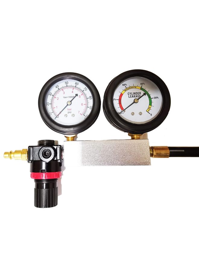 New Leak Down Tester Engine Cylinder Leak Tester Leakage Detector Engine Compression Tester Gauges Set - Image 4