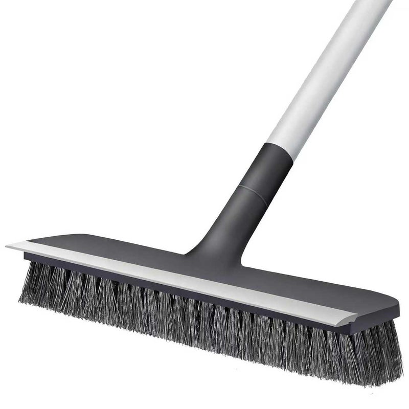 AONEZ Floor Scrub Brush with Long Handle - Adjustable Handle 2 in 1 Scrape and Heavy-Duty Stiff Bristle Floor Scrubber Brush for Cleaning Bathroom, Kitchen Patio Tile Garage and Deck - Image 1