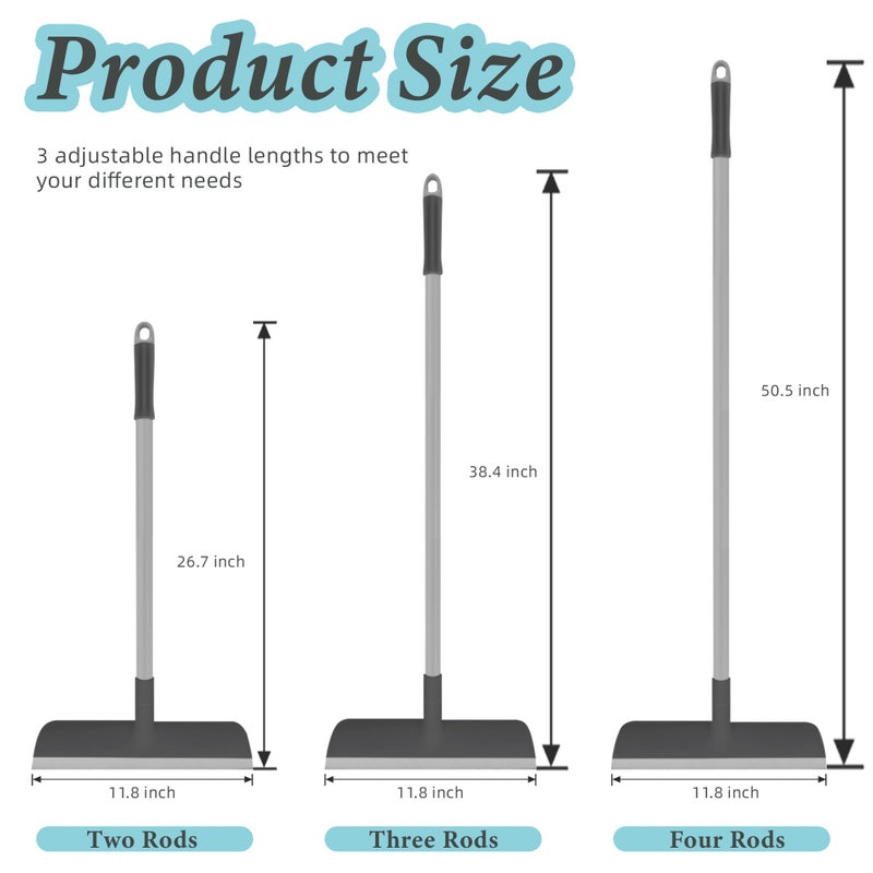 AONEZ Floor Scrub Brush with Long Handle - Adjustable Handle 2 in 1 Scrape and Heavy-Duty Stiff Bristle Floor Scrubber Brush for Cleaning Bathroom, Kitchen Patio Tile Garage and Deck - Image 2