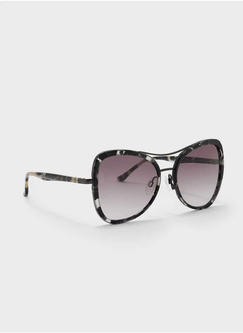 Donna Karan Cat Eye Oversized Sunglasses