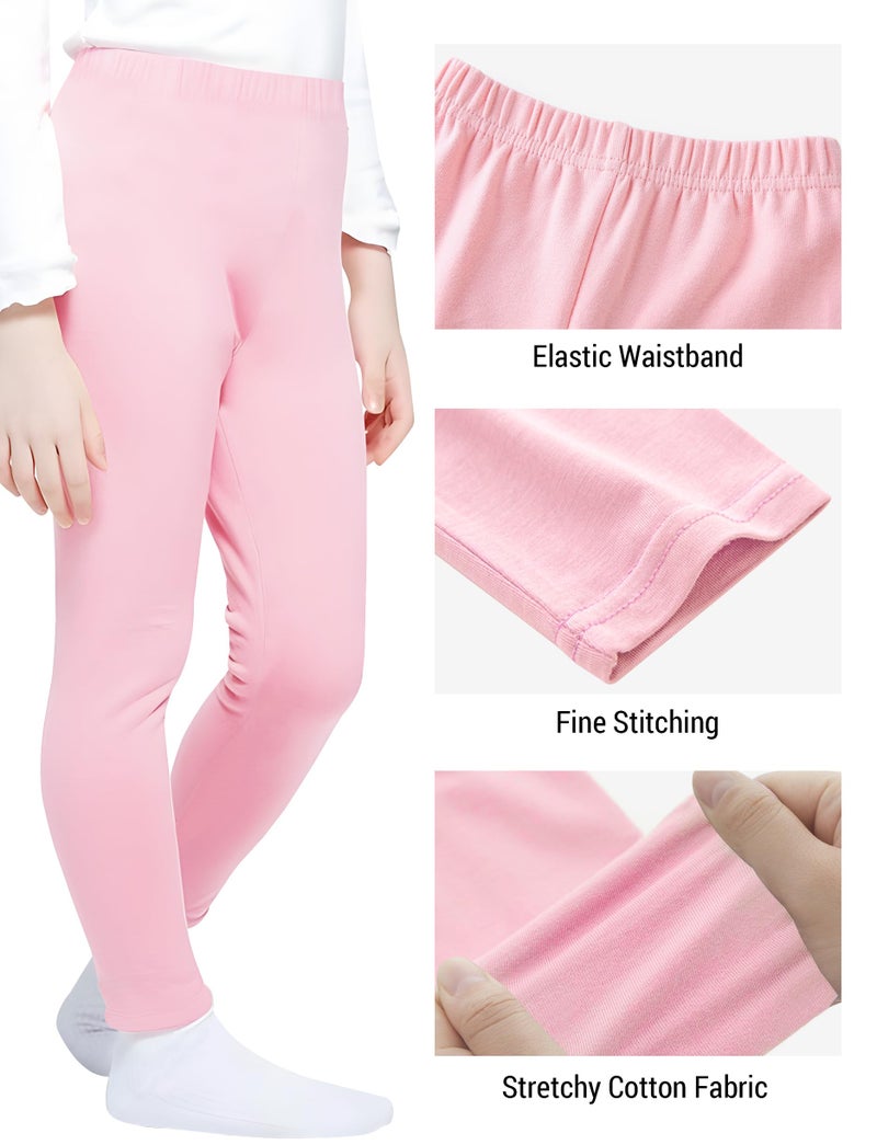 VOGRYE 4 Pack Girls Leggings Thick Cotton Leggings for Kids Full Length Pants Stretchy - Image 4