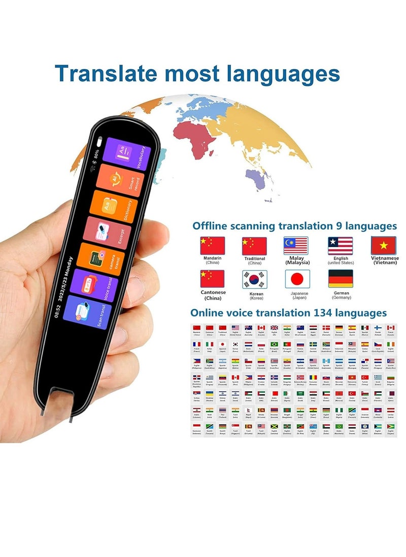 Translation Pen Scan Reader Text-to-Speech Device, Language Translator for 134 Languages, OCR Reader Pen, Photo & Text Voice Translation, Reading Pen for Dyslexia, White Color