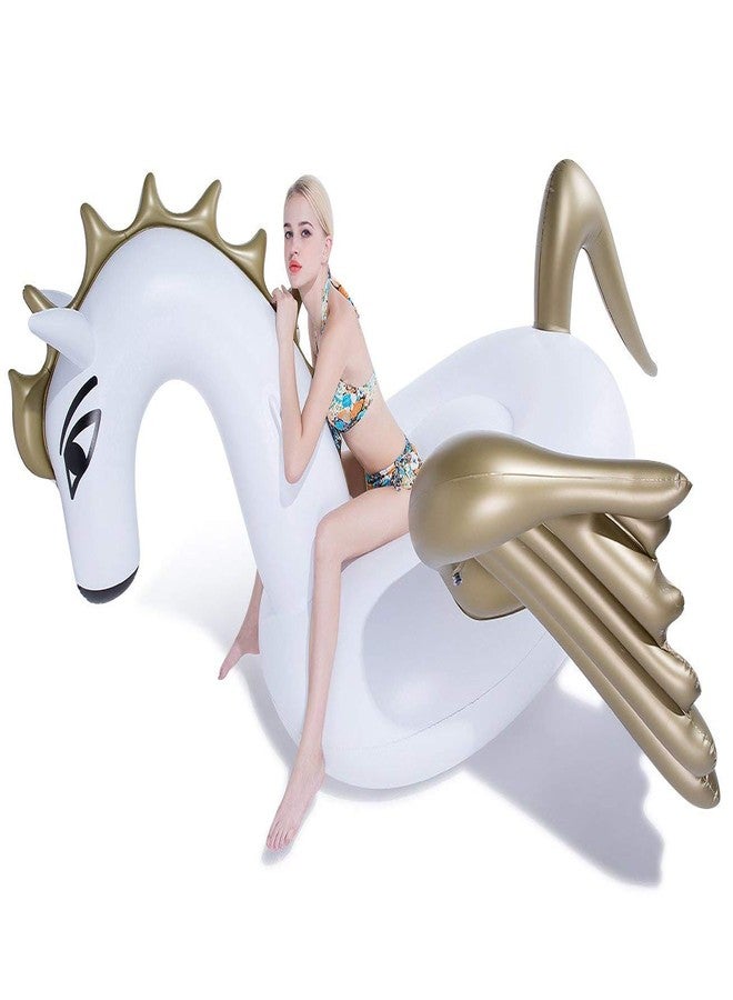 Jasonwell Giant Inflatable Pegasus Pool Float with Rapid Valves Summer Beach Swimming Pool Party Lounge Raft Decorations Toys for Adults & Kids 98.4 x 98.4 x 54.2-Inch - Image 3