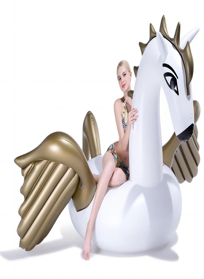 Jasonwell Giant Inflatable Pegasus Pool Float with Rapid Valves Summer Beach Swimming Pool Party Lounge Raft Decorations Toys for Adults & Kids 98.4 x 98.4 x 54.2-Inch - Image 2