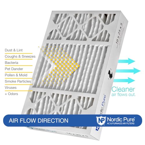 Nordic Pure 16x25x5 (15_3/4 x 24_3/4 x 4_3/8) Honeywell Replacement Air Filters MERV 13 Plus Carbon 1 Pack - Image 3