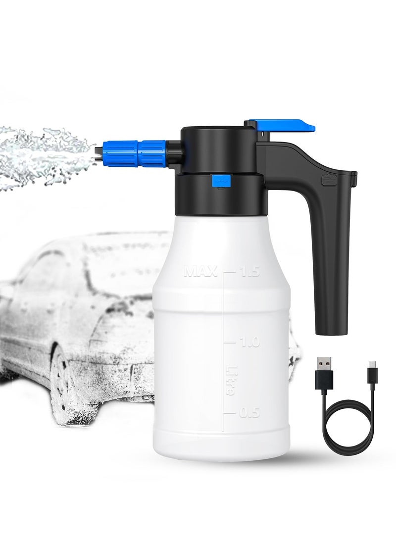 Generic Car Foam Sprayer, Electric Pressurized Foam Sprayer, Foam Sprayer, Car Wash Foam, Adjustable Foaming Car Wash Sprayer, Suitable for Home, Garden Car Beauty Cleaning, Car Accessories (1.5 L)  - Image 1